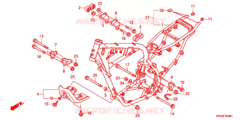 CADRE Honda MOTO 230 CRF 2010  CRF230F8