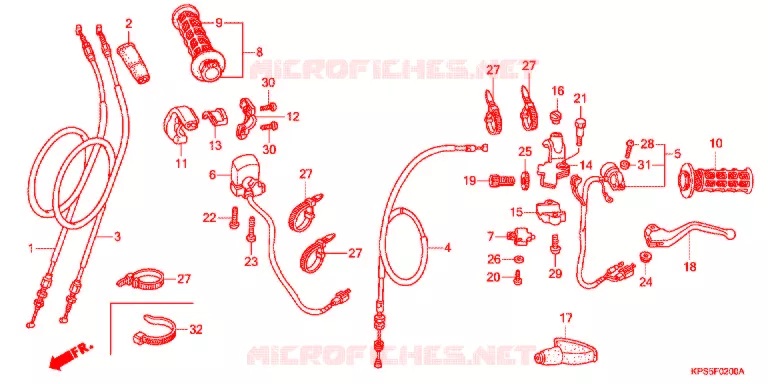 LEVIER DE GUIDON - CABLE - COMMODO Honda MOTO 230 CRF 2010  CRF230F8