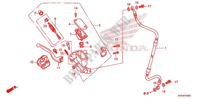 MAITRE CYLINDRE DE FREIN AVANT pour Honda CRF 230 F 2014