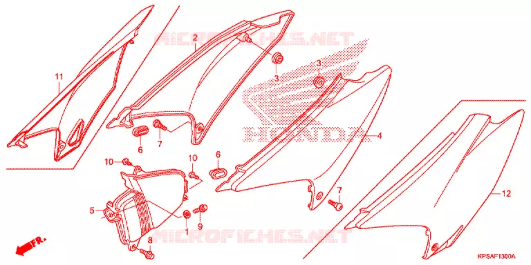 COUVERCLES LATERAUX Honda MOTO 230 CRF 2015  CRF230FF