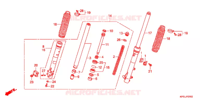 FOURCHE Honda MOTO 230 CRF 2018  CRF230FF