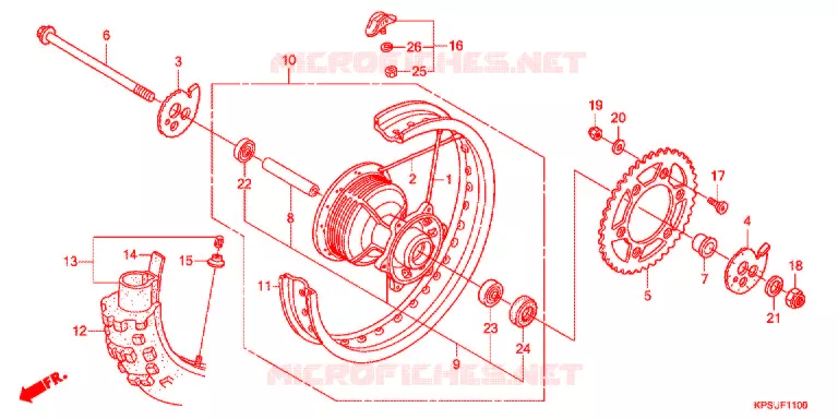 ROUE ARRIERE Honda MOTO 230 CRF 2021  CRF230FF