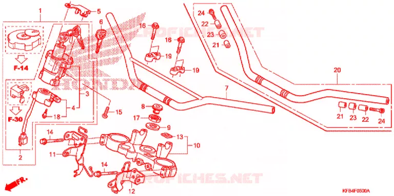 GUIDON - TE DE FOURCHE Honda MOTO 230 CRF 2009  CRF230L9