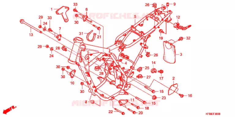 CADRE Honda MOTO 230 CRF 2009  CRF230L9