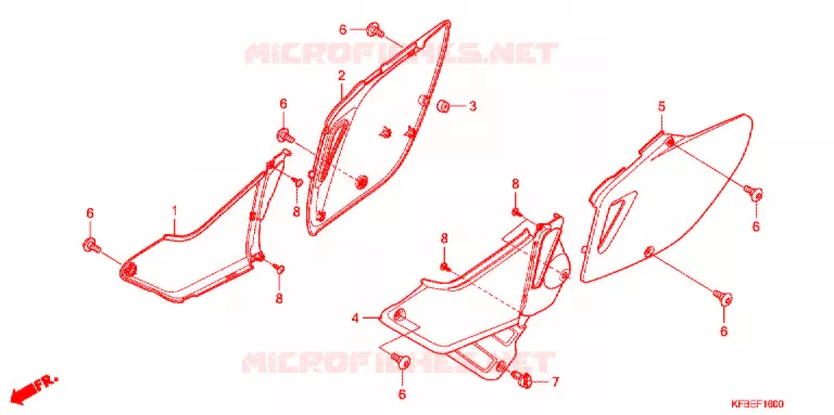 COUVERCLES LATERAUX Honda MOTO 230 CRF 2009  CRF230L9