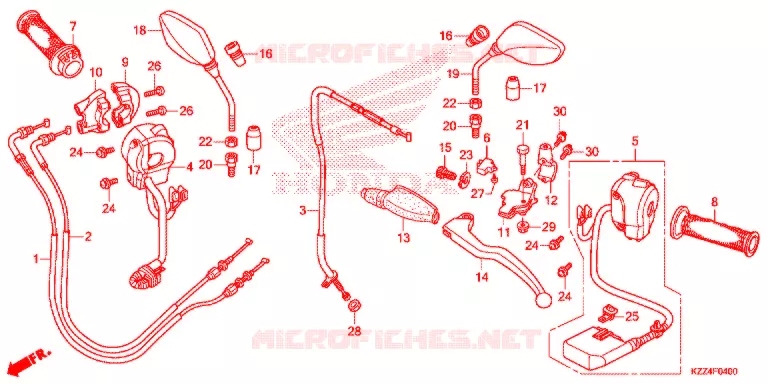 LEVIER DE GUIDON - CABLE - COMMODO Honda MOTO 250 CRF 2013  CRF250LD