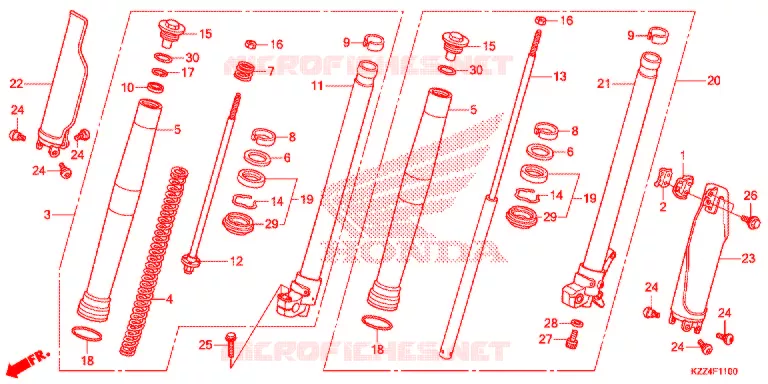 FOURCHE Honda MOTO 250 CRF 2014  CRF250LE