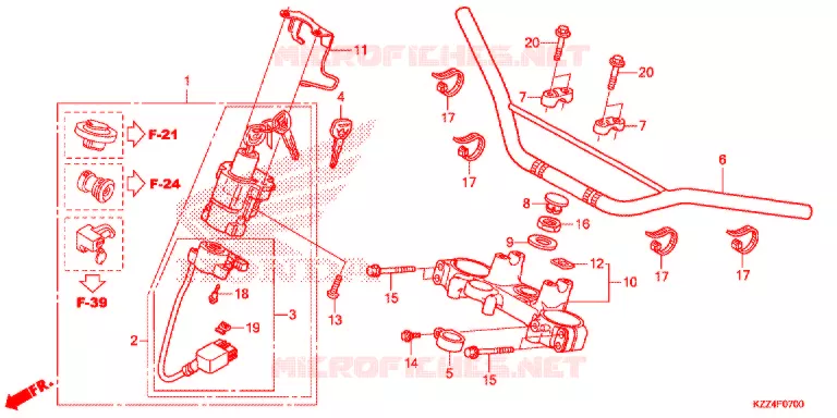 GUIDON - TE DE FOURCHE Honda MOTO 250 CRF 2014  CRF250LE
