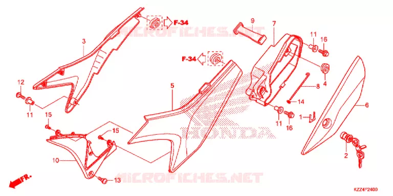COUVERCLES LATERAUX Honda MOTO 250 CRF 2015  CRF250LF