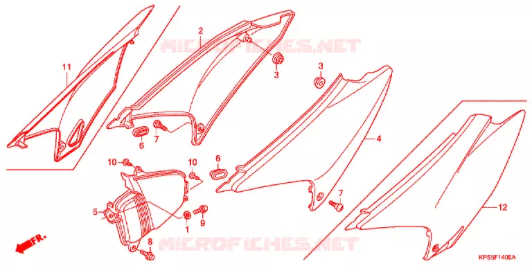 COUVERCLES LATERAUX Honda MOTO 230 CRF 2011  CRF230FB