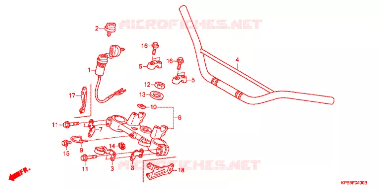 GUIDON - TE DE FOURCHE Honda MOTO 230 CRF 2012  CRF230FB