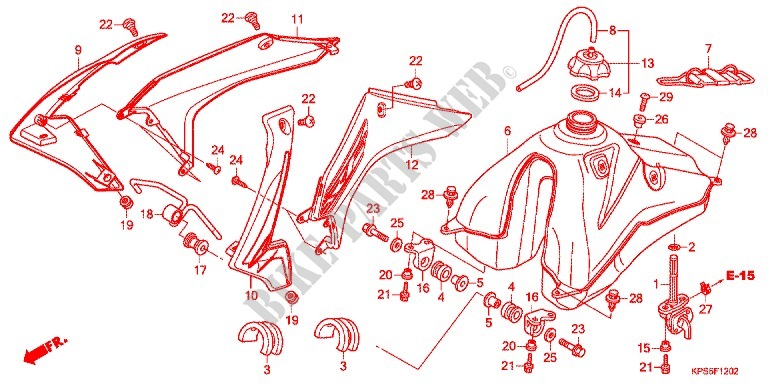 RESERVOIR A CARBURANT (CRF230FF) pour Honda CRF 230 F 2015