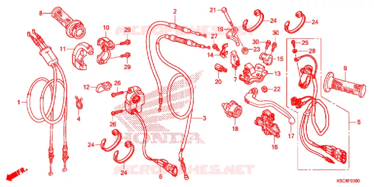 LEVIER DE GUIDON - CABLE - COMMODO Honda MOTO 250 CRF 2013  CRF250XD