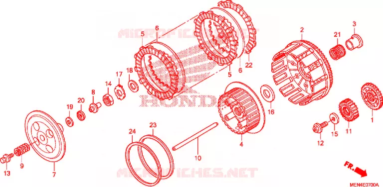 EMBRAYAGE Honda MOTO 450 CRF 2009  CRF450R9