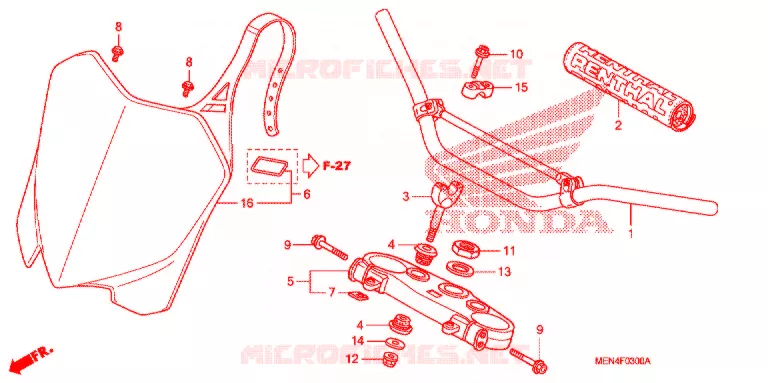 GUIDON - TE DE FOURCHE Honda MOTO 450 CRF 2009  CRF450R9