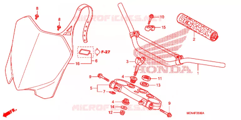 GUIDON - TE DE FOURCHE Honda MOTO 450 CRF 2010  CRF450RA