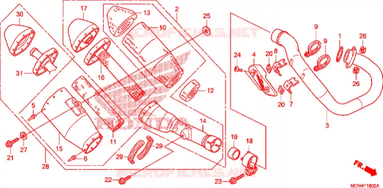 SILENCIEUX D'ECHAPPEMENT Honda MOTO 450 CRF 2010  CRF450RA