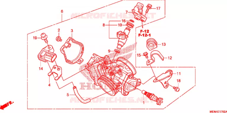 CORPS DE PAPILLON Honda MOTO 450 CRF 2012  CRF450RC