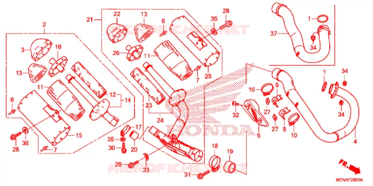SILENCIEUX D'ECHAPPEMENT Honda MOTO 450 CRF 2013  CRF450RD