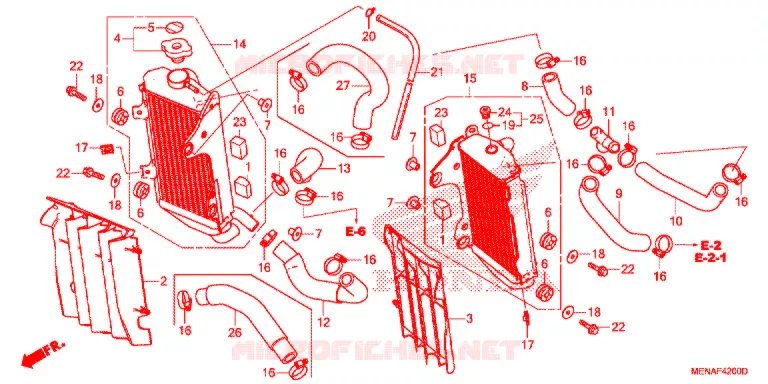 RADIATEUR Honda MOTO 450 CRF 2015  CRF450RF