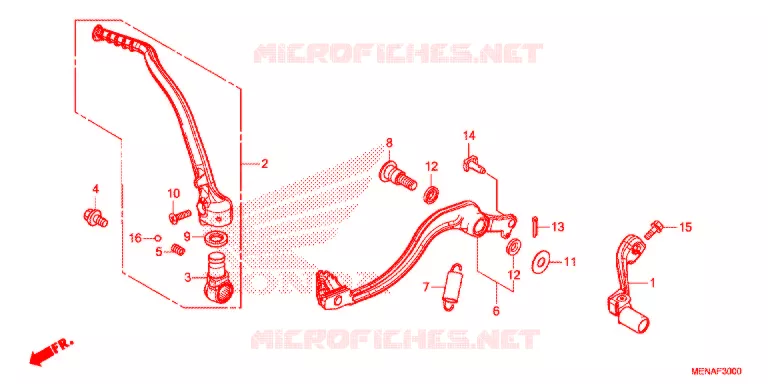 PEDALE - KICK Honda MOTO 450 CRF 2015  CRF450RF