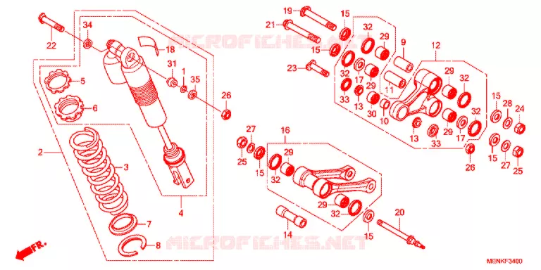 AMORTISSEUR ARRIERE Honda MOTO 450 CRF 2015  CRF450RF