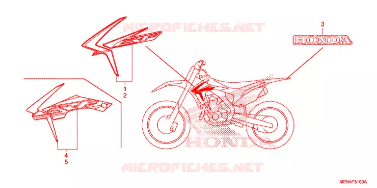 AUTOCOLLANTS Honda MOTO 450 CRF 2016  CRF450RG