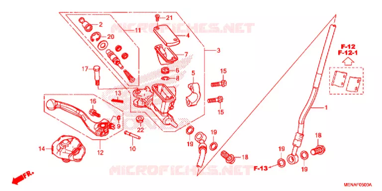 MAITRE CYLINDRE DE FREIN AVANT Honda MOTO 450 CRF 2016  CRF450RG