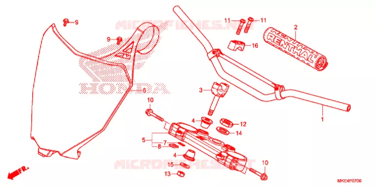 GUIDON - TE DE FOURCHE Honda MOTO 450 CRF 2017  CRF450RH