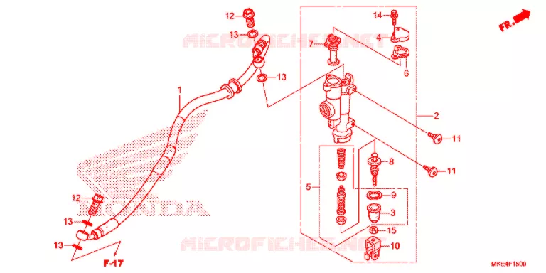 MAITRE CYLINDRE DE FREIN ARRIERE Honda MOTO 450 CRF 2017  CRF450RH