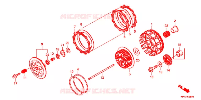 EMBRAYAGE Honda MOTO 450 CRF 2017  CRF450RH