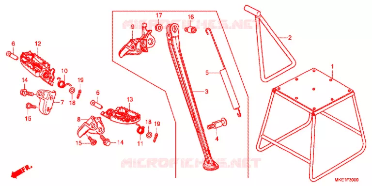 REPOSE PIED - BEQUILLE Honda MOTO 450 CRF 2017  CRF450RH