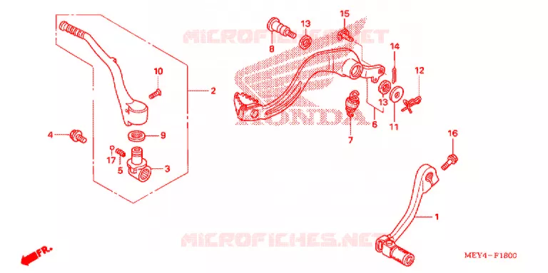 PEDALE - KICK Honda MOTO 450 CRF 2006  CRF450X6