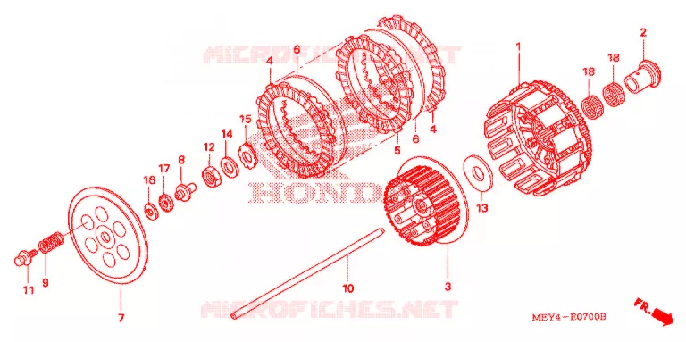 EMBRAYAGE Honda MOTO 450 CRF 2012  CRF450XC