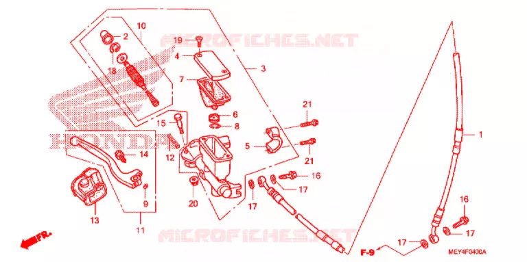 MAITRE CYLINDRE DE FREIN AVANT Honda MOTO 450 CRF 2012  CRF450XC