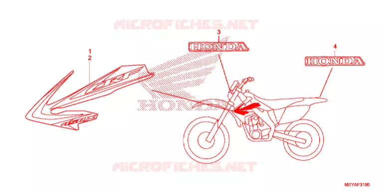 AUTOCOLLANTS Honda MOTO 450 CRF 2014  CRF450XE