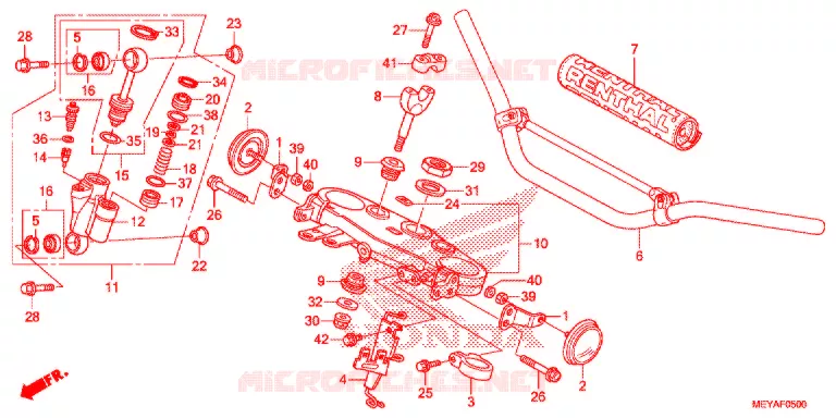 GUIDON - TE DE FOURCHE Honda MOTO 450 CRF 2017  CRF450XH