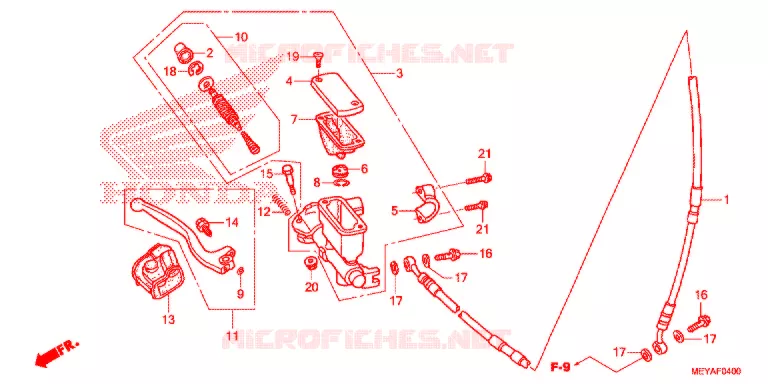 MAITRE CYLINDRE DE FREIN AVANT Honda MOTO 450 CRF 2017  CRF450XH
