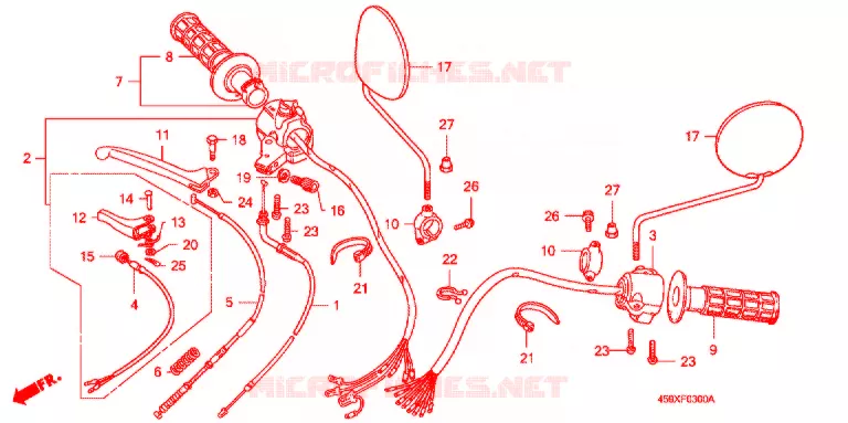 COMMODO - LEVIER - CABLE Honda MOTO 110 CT 2000  CT110X