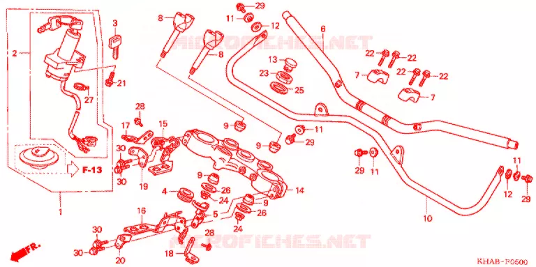 GUIDON - TE DE FOURCHE Honda MOTO 200 CTX 2005  CTX2003