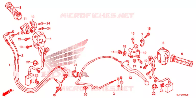 LEVIER DE GUIDON - CABLE - COMMODO (CTX700/A) Honda MOTO 700 CTX 2016  CTX700AG