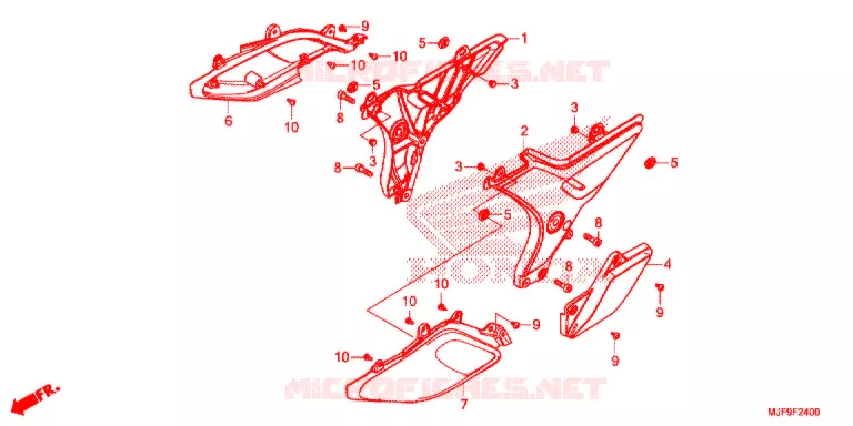 COUVERCLES LATERAUX Honda MOTO 700 CTX 2016  CTX700DG