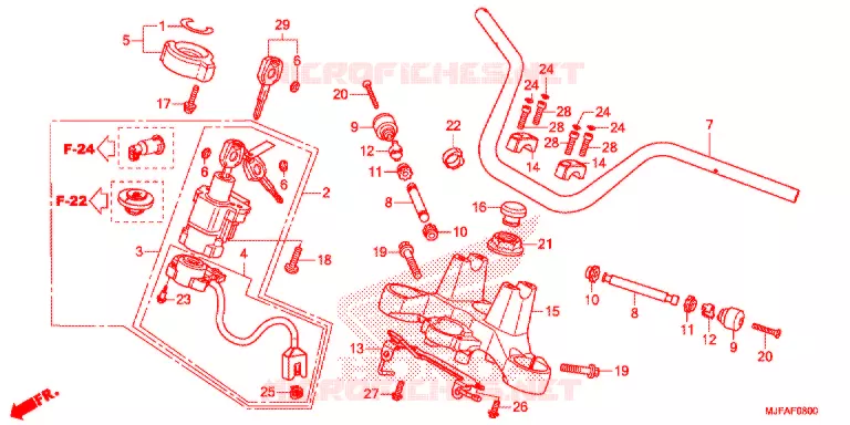 GUIDON - TE DE FOURCHE Honda MOTO 700 CTX 2014  CTX700E