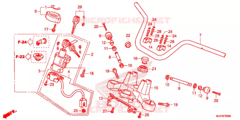 GUIDON - TE DE FOURCHE Honda MOTO 700 CTX 2015  CTX700F