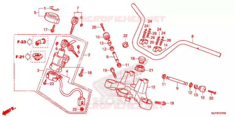 GUIDON - TE DE FOURCHE Honda MOTO 700 CTX 2017  CTX700NDG