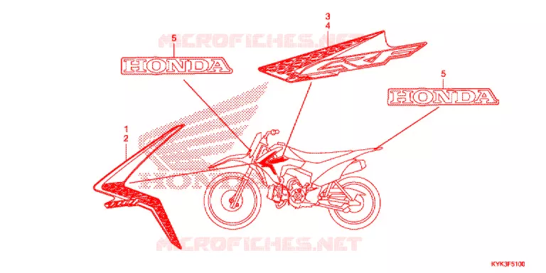 AUTOCOLLANTS Honda MOTO 110 CRF 2017  CRF110FH
