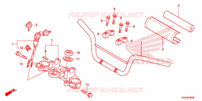 GUIDON - TE DE FOURCHE Honda MOTO 110 CRF 2019  CRF110FH