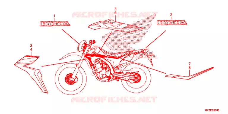 AUTOCOLLANTS (CRF250L/LA) Honda MOTO 250 CRF 2018  CRF250LAH