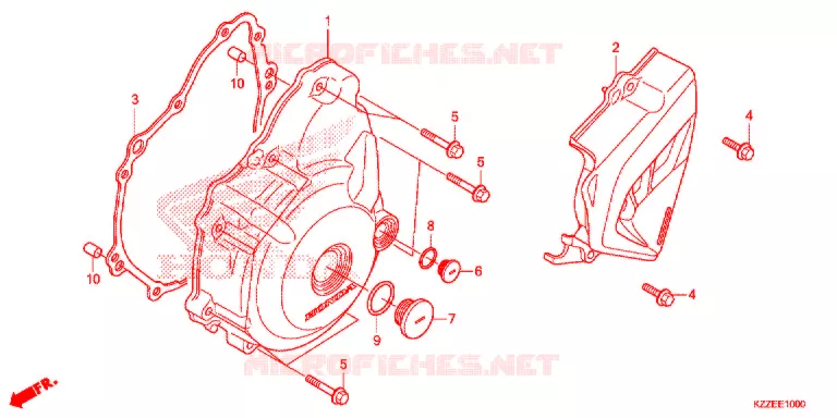 CARTER MOTEUR GAUCHE Honda MOTO 250 CRF 2018  CRF250LAH
