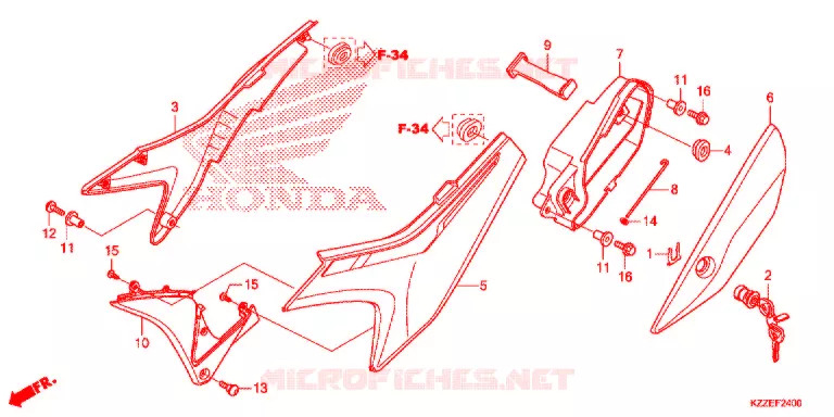 COUVERCLES LATERAUX (CRF250L/LA) Honda MOTO 250 CRF 2018  CRF250LAH